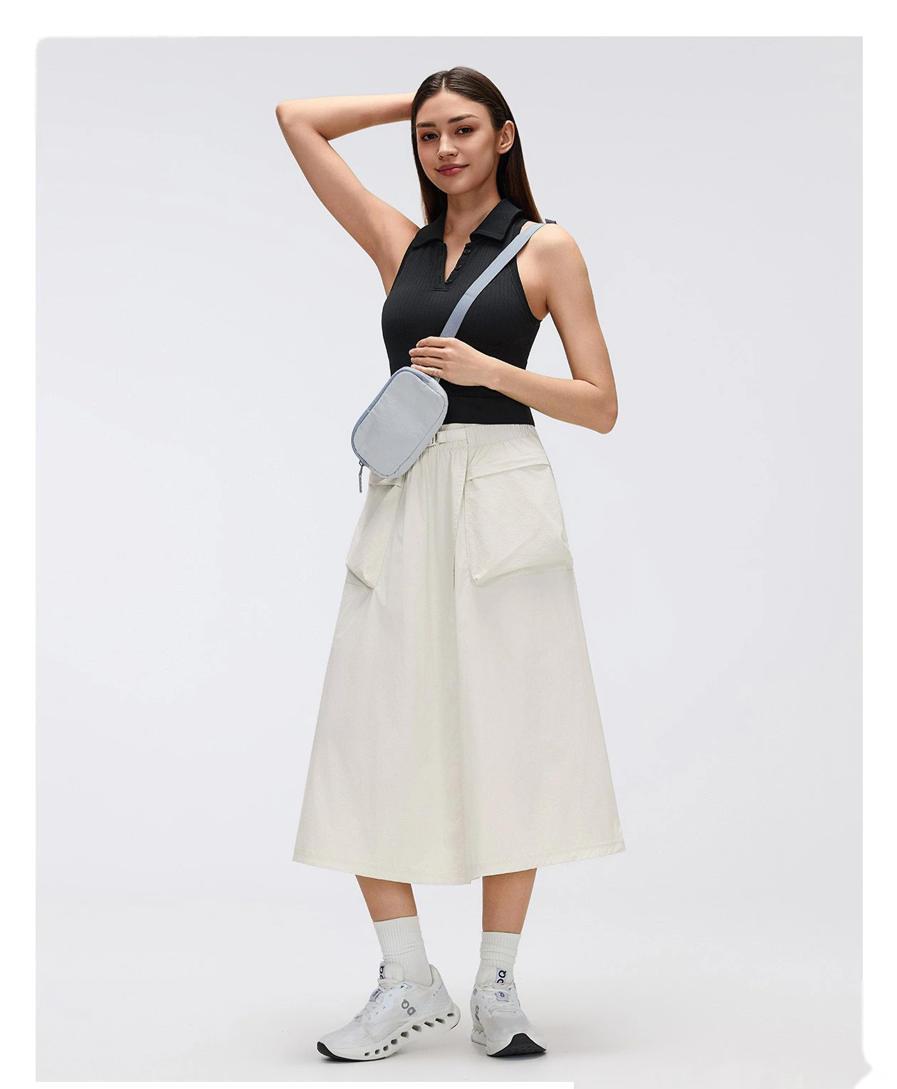 Bulk Custom Cargo Sports Skirt - Women's Water-Repellent Big Pocket Casual Outdoor Midi Skirt detail
