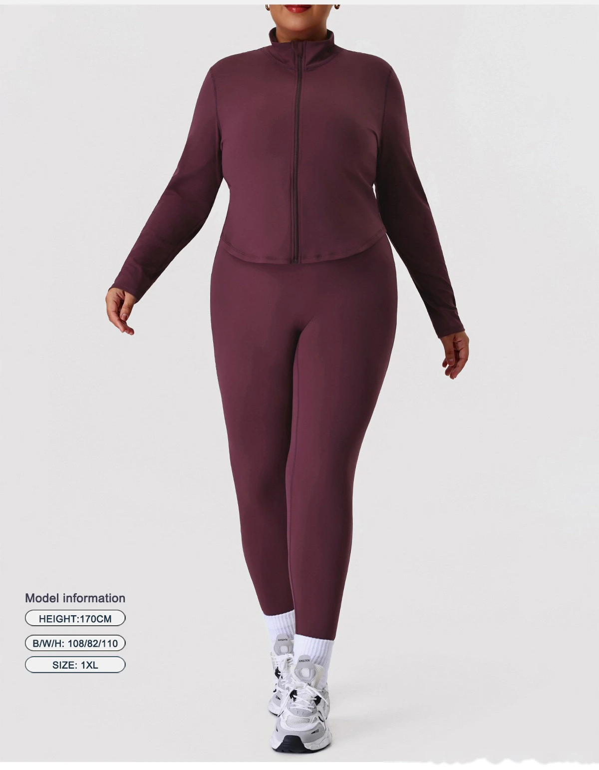 Custom Plus Size Women's Yoga Set - High-Elastic Tight Slimming Running Fitness Activewear detail