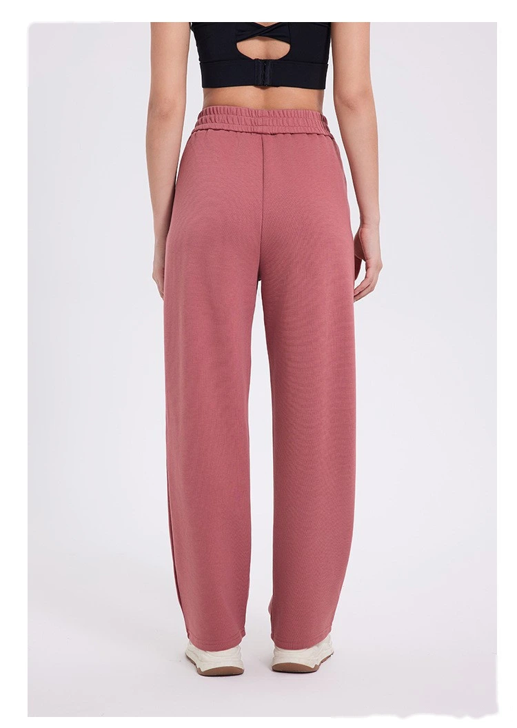 Custom-made women's comfortable underwear thickened high waist straight wide leg sports casual pants detail