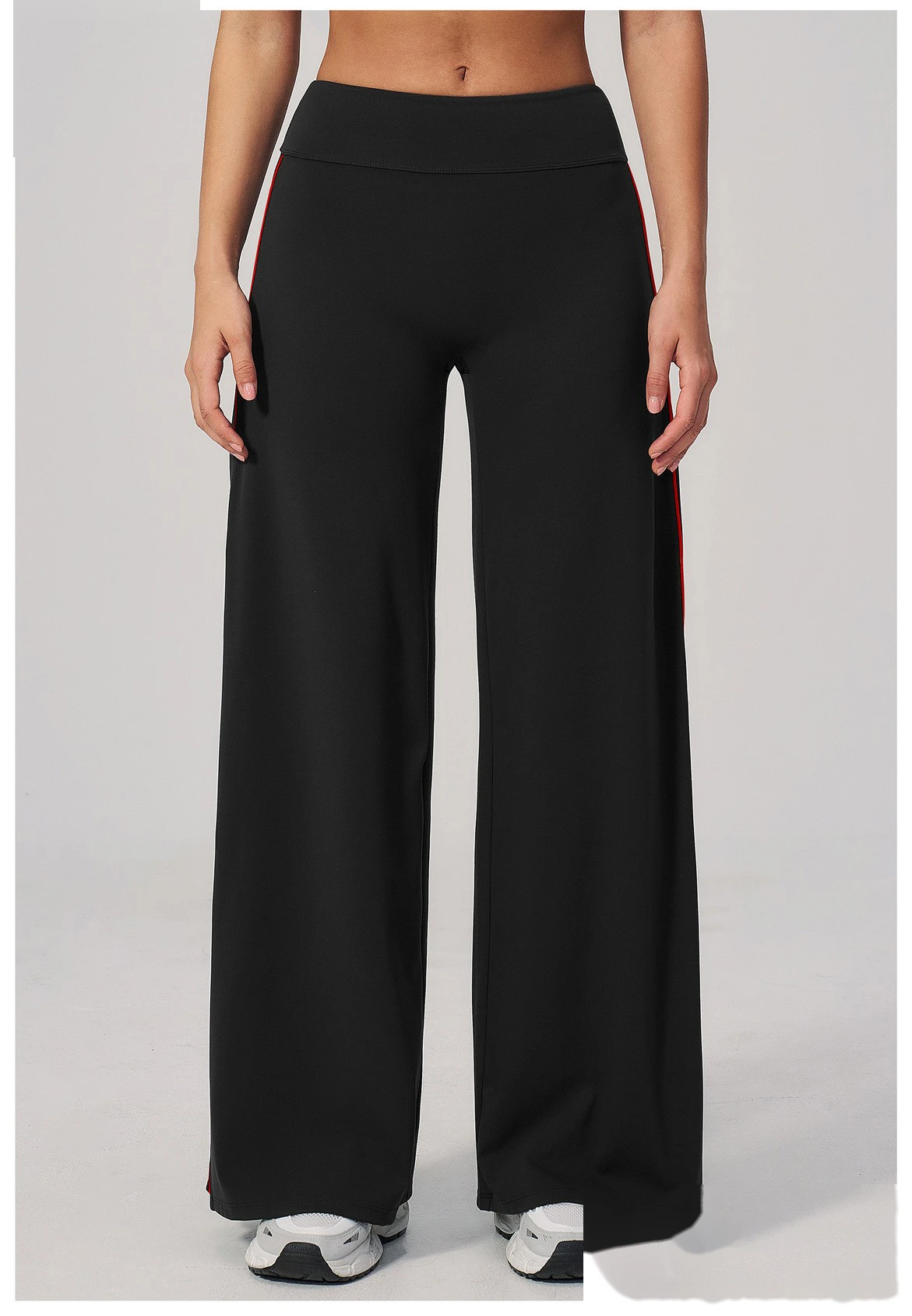 Women Straight Wide Leg Fitness Pants High Elastic Loose Casual Outdoor Sports Daily Trousers detail