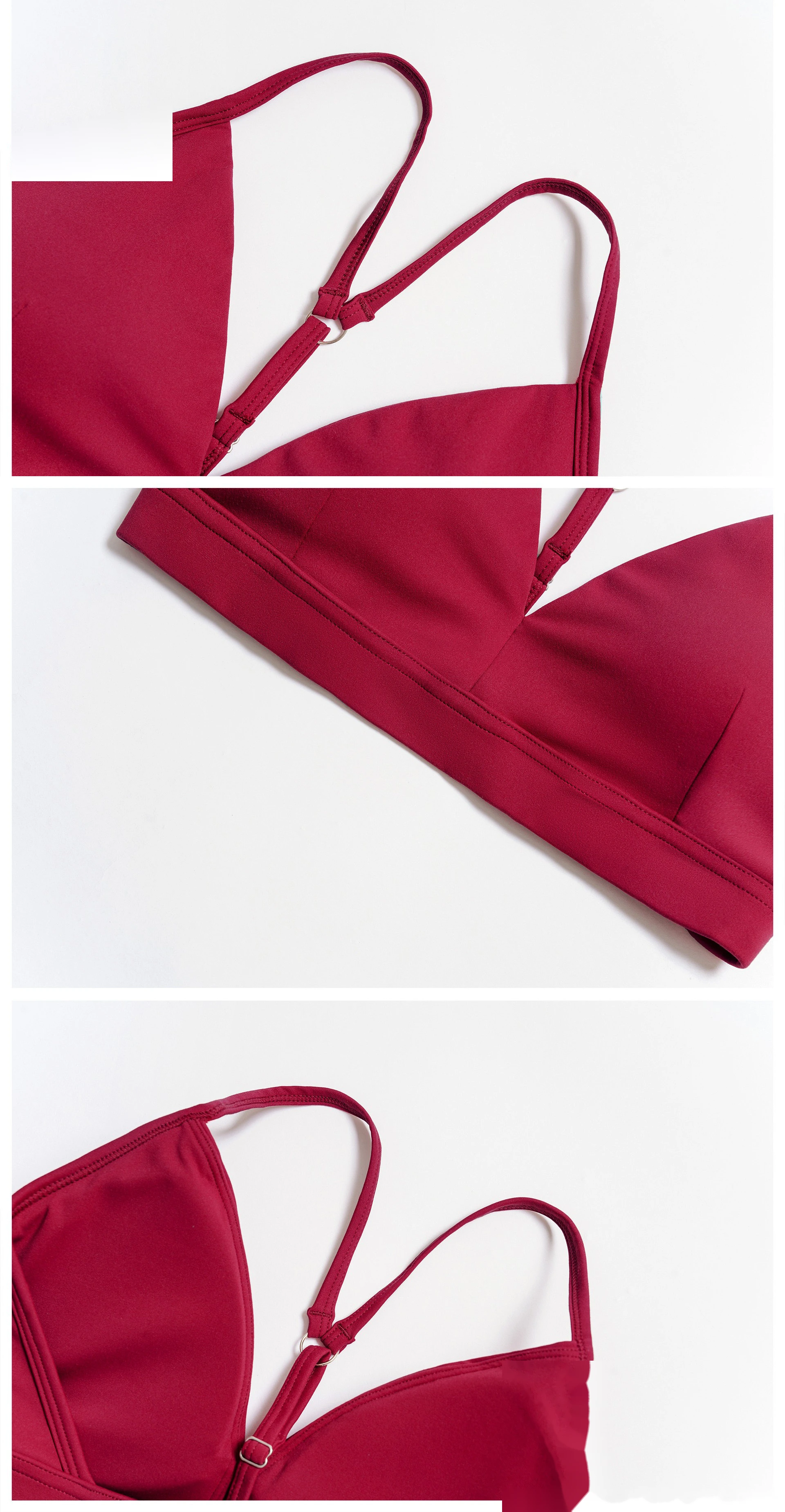 Women's Customizable V-Neck Yoga Sports Bra - Y-Back Adjustable Straps, High Support Workout Bra for Fitness & Running detail