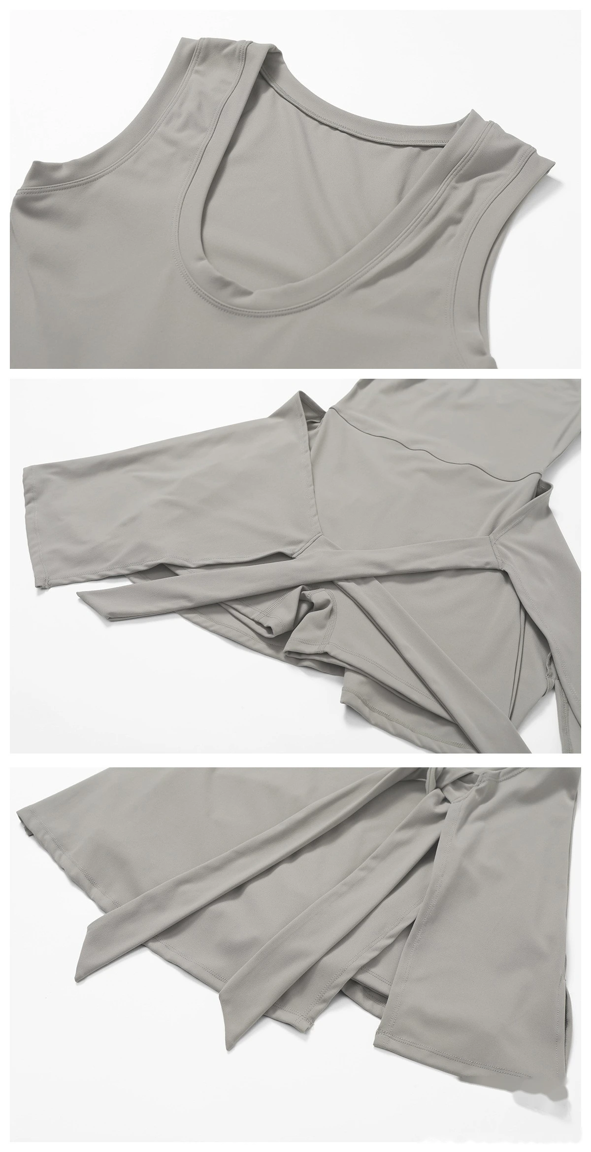 Fake two-piece anti-exposure tight-fitting sports dress slim strap leisure fitness back yoga tennis skirt detail