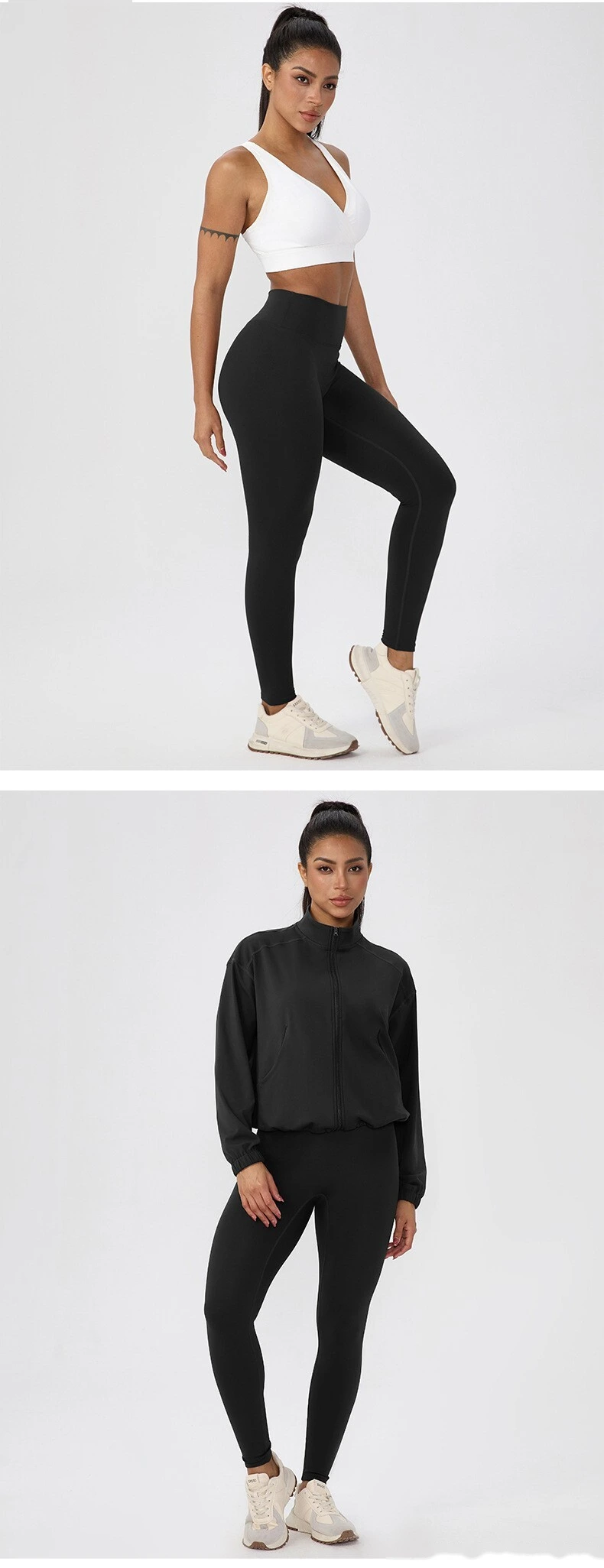 Customizable Women's Warm Yoga Pants | European Style, Peach Hip Lifting, Fleece-Lined for Running & Fitness detail