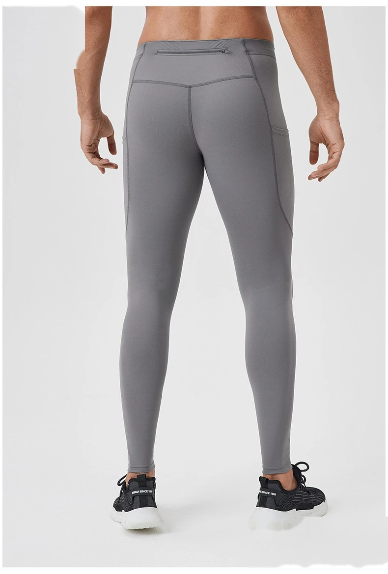 Customized men's yoga pants with high elasticity and tight fitness pants detail