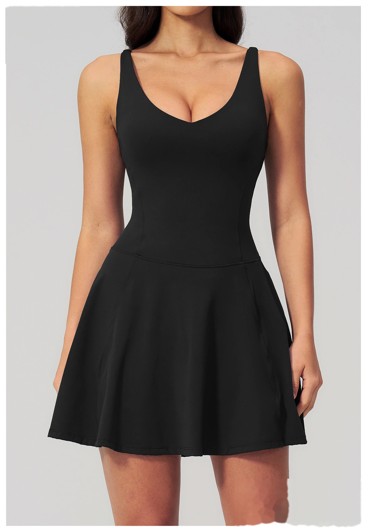 Women's Custom Yoga Sport Dress with Side Pockets, Anti-Exposure Quick Dry Breathable Running Fitness Tennis Skirt detail
