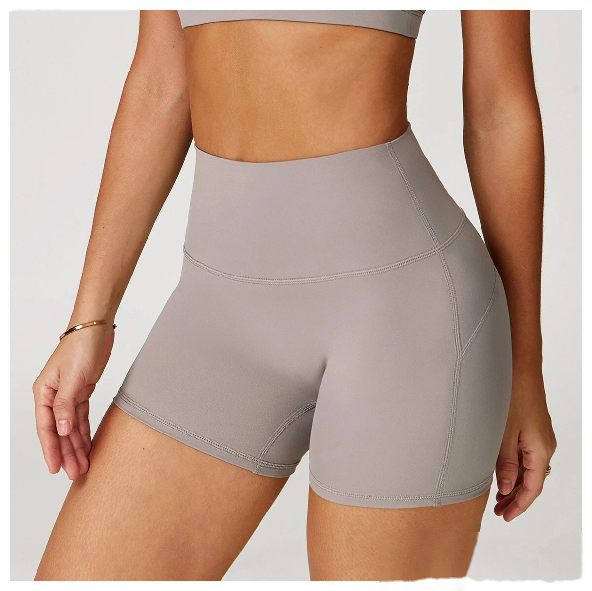 Customized yoga shorts women's high waist quick-drying tight-fitting slim shorts running fitness pants detail