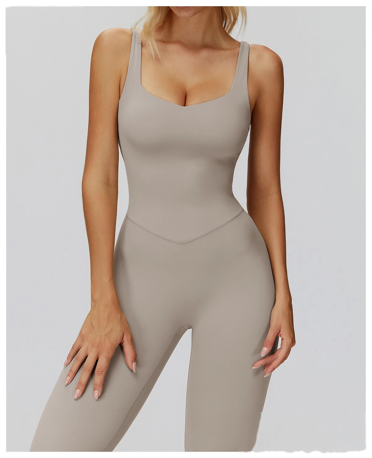 Women's Sexy Slim-Fit High Elastic Yoga Unitard - Customizable One-Piece Workout Gear for Running & Fitness detail