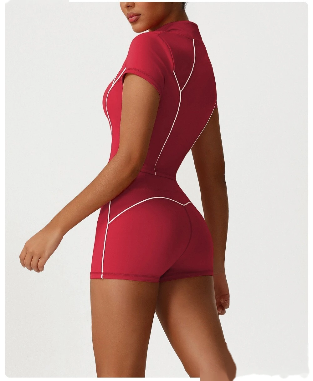 Custom color matching tight-fitting yoga pants peach hip high waist shorts without T-line outdoor running fitness shorts detail
