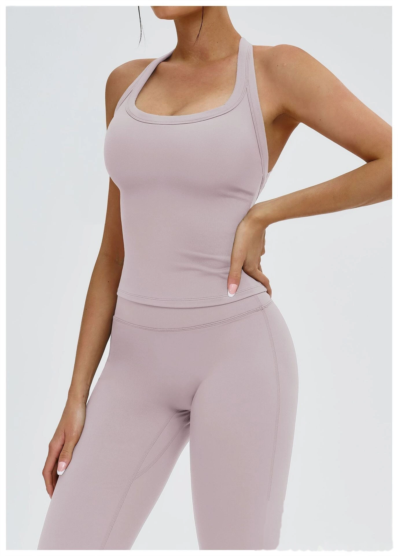 Bulk Custom Y-Shape Open Back Sports Tank - Tight Breathable Yoga Running Workout Top detail