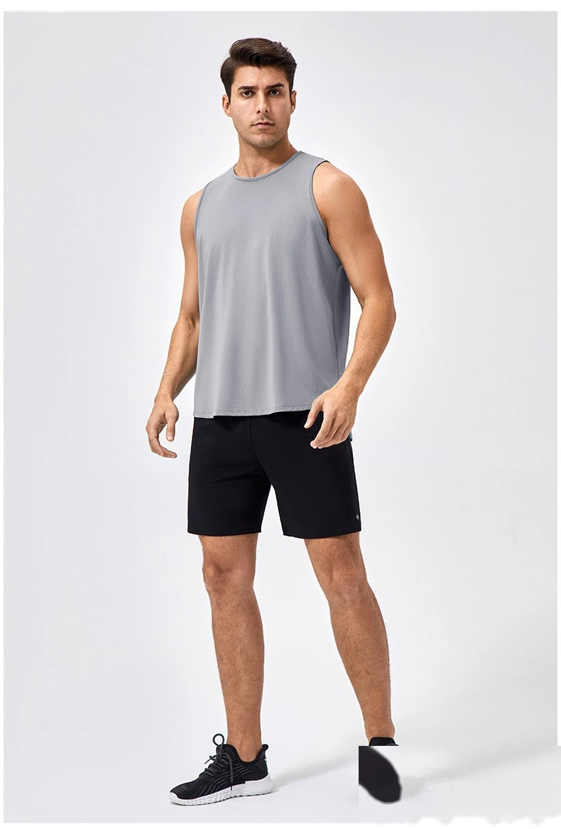 Customized men's breathable and comfortable high-elastic sports fitness vest detail