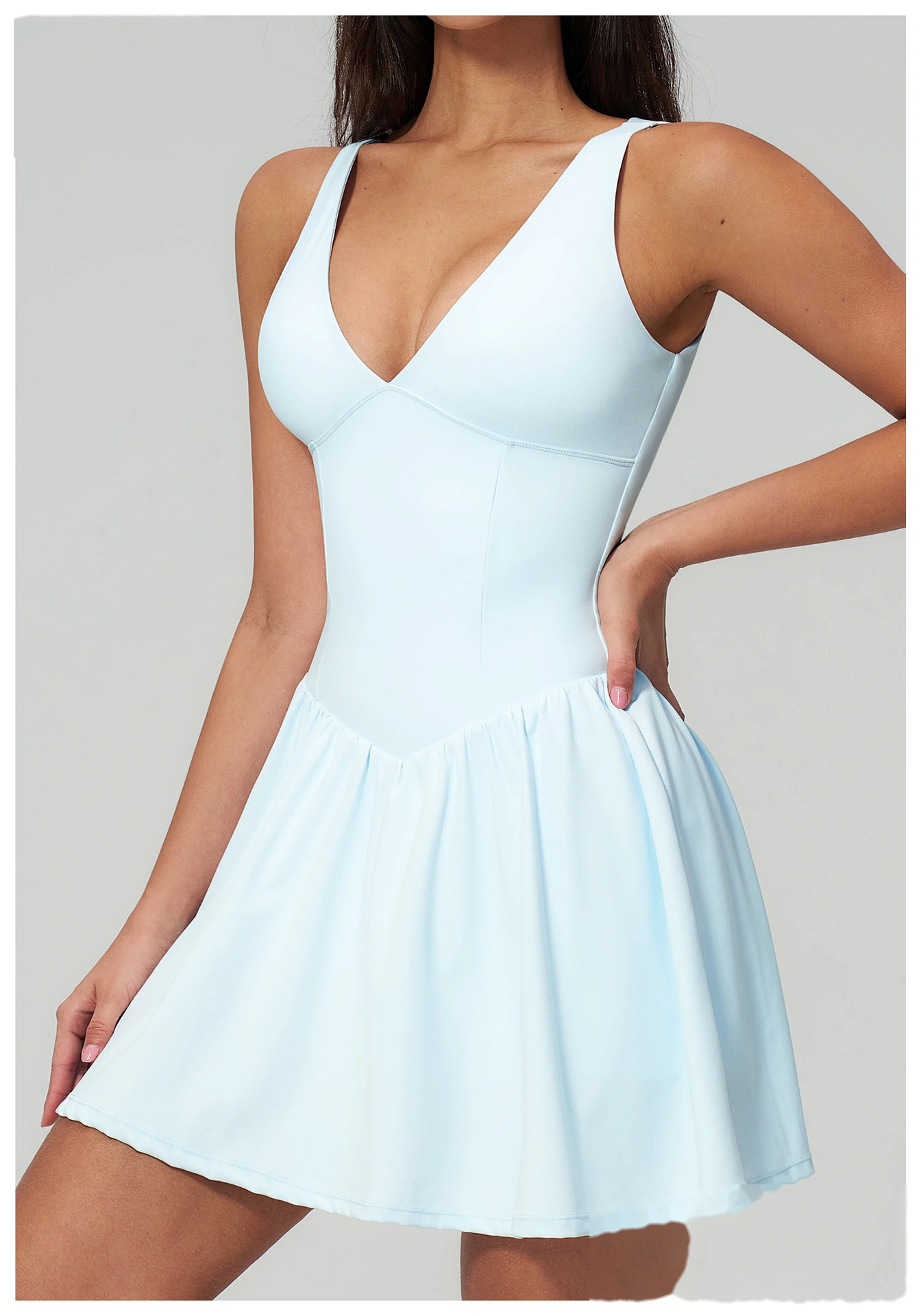 Women’s Custom Sports Tank Dress Sleeveless Slim Yoga Tennis Skirt Dress for Fitness Running Outdoor Activewear detail