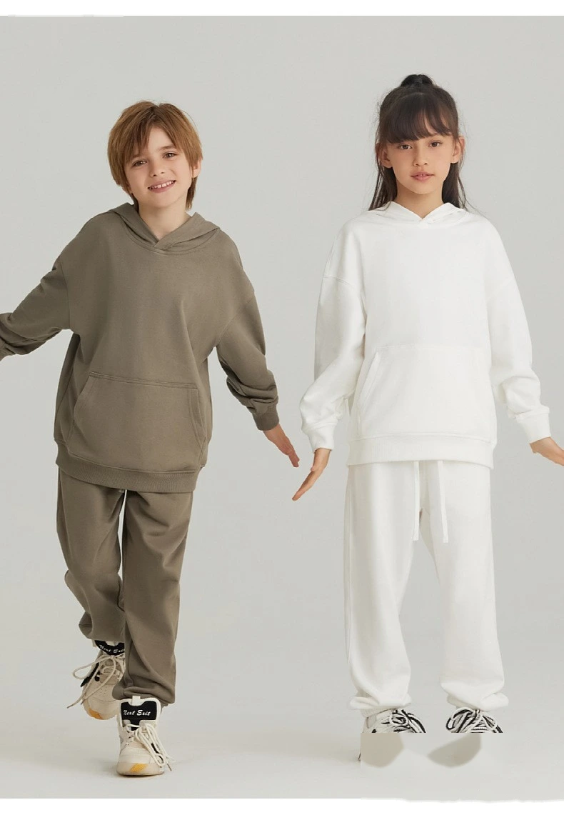 Customized loose cotton terry hooded sweater for boys and girls hoodie detail