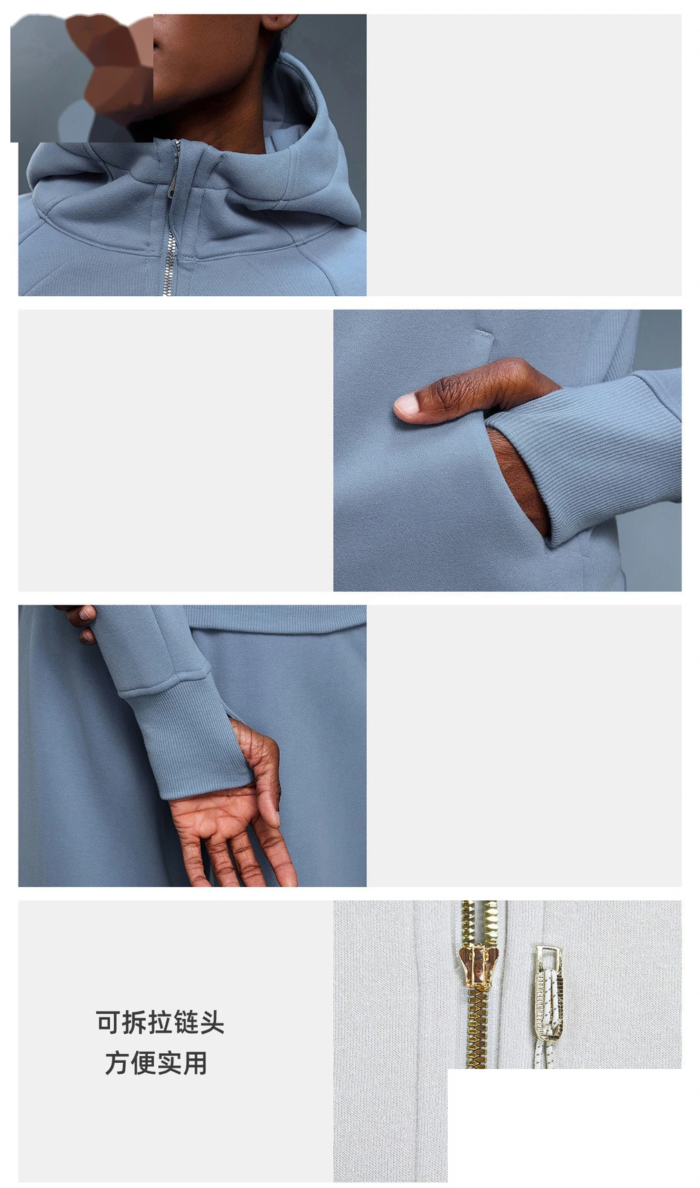 Customized autumn and winter yoga coat Long sleeve slim slimming plus velvet sweater coat. detail