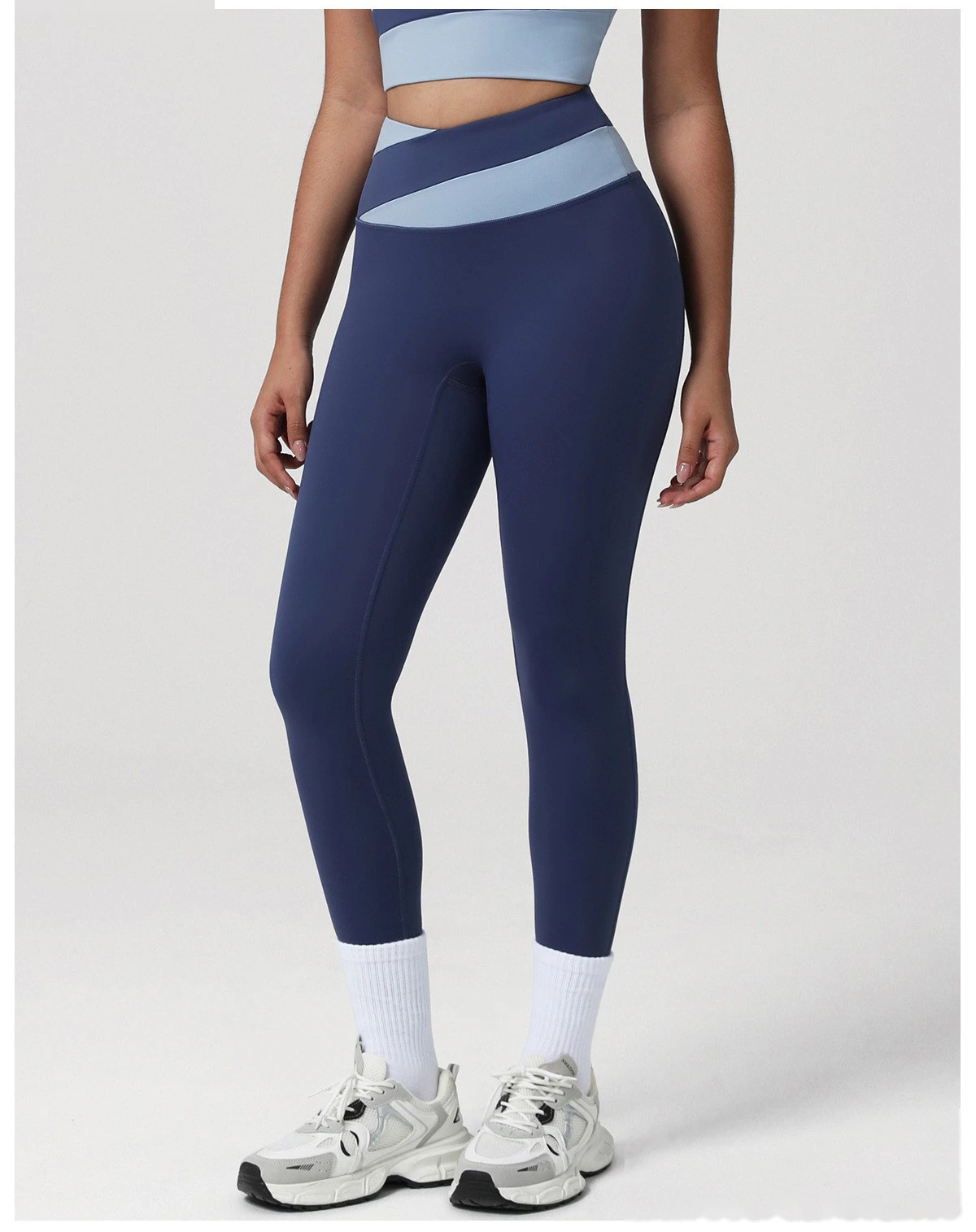 Custom Color-Block High-Waisted Butt-Lifting Yoga Pants - Women's Tight Leggings for Running & Fitness detail