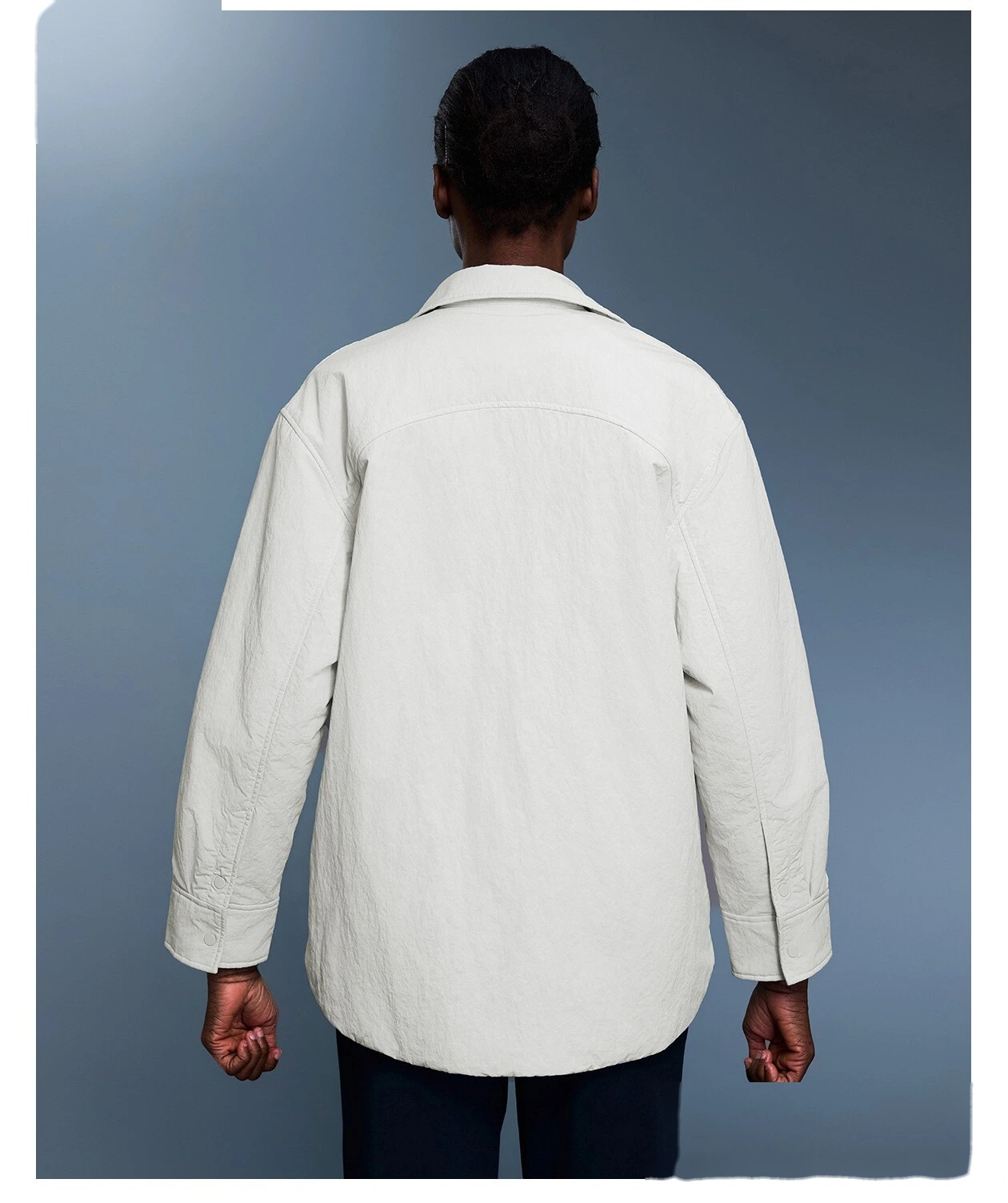 Custom lapel cotton-padded jacket women's autumn and winter new simple thick warm casual shirt jacket. detail