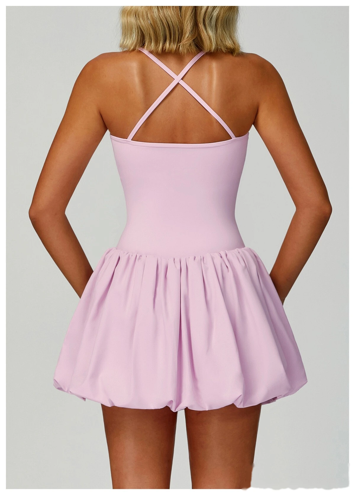 Customized cross-back tennis skirt anti-exposure sports skirt casual running sports dress detail