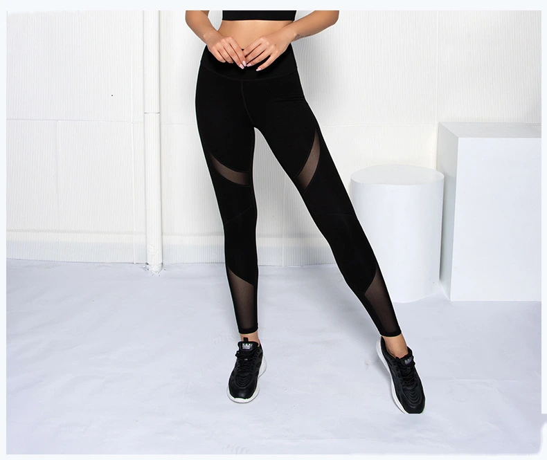 Womens high waisted mesh leggings butt lifting fitness pants detail