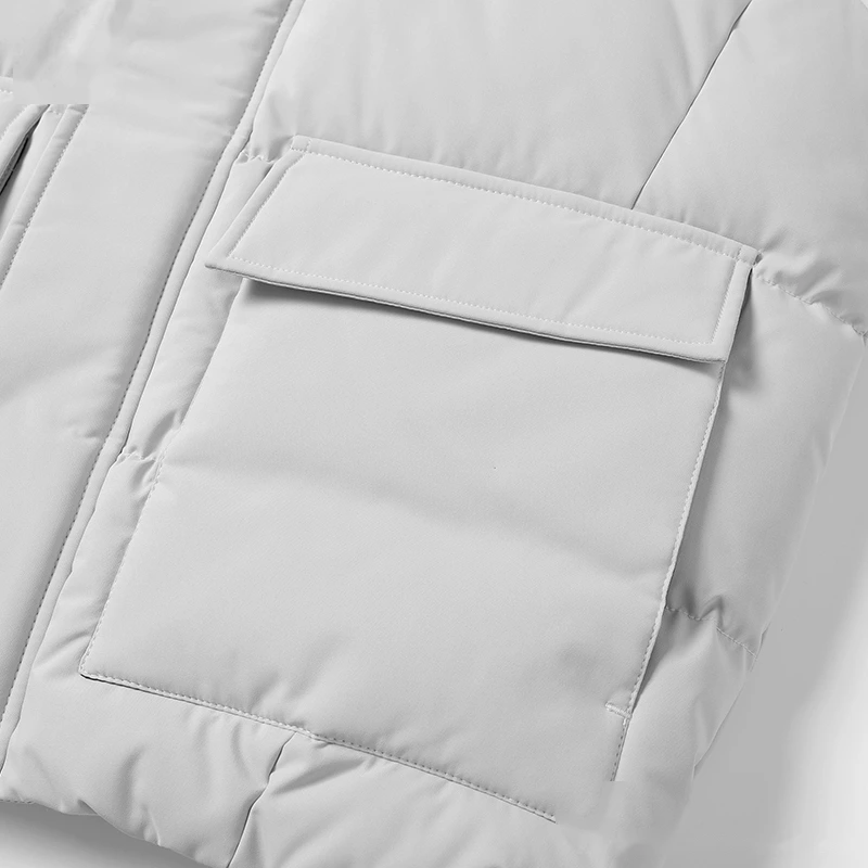 Customized fashion windproof and warm multi-pocket tooling style cotton vest jacket for men and women. detail