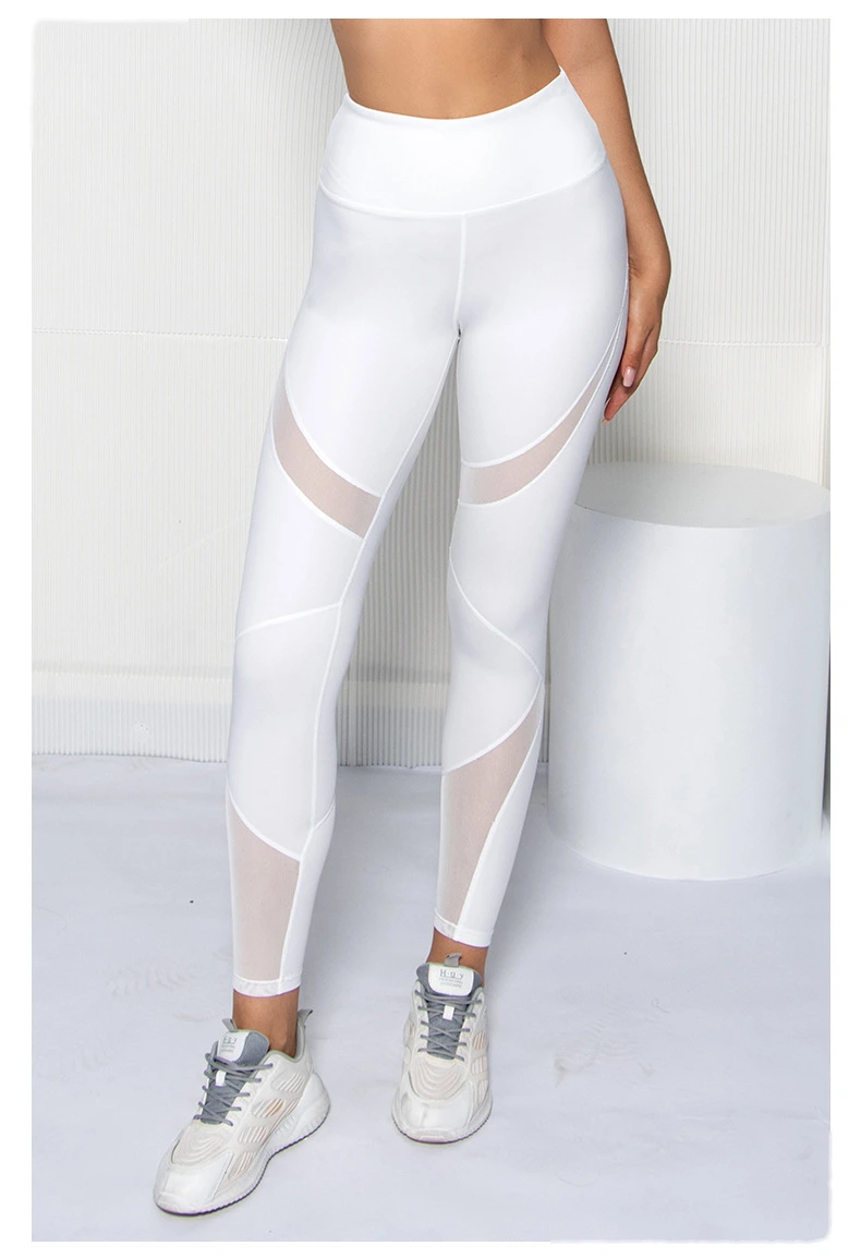 Womens high waisted mesh leggings butt lifting fitness pants detail