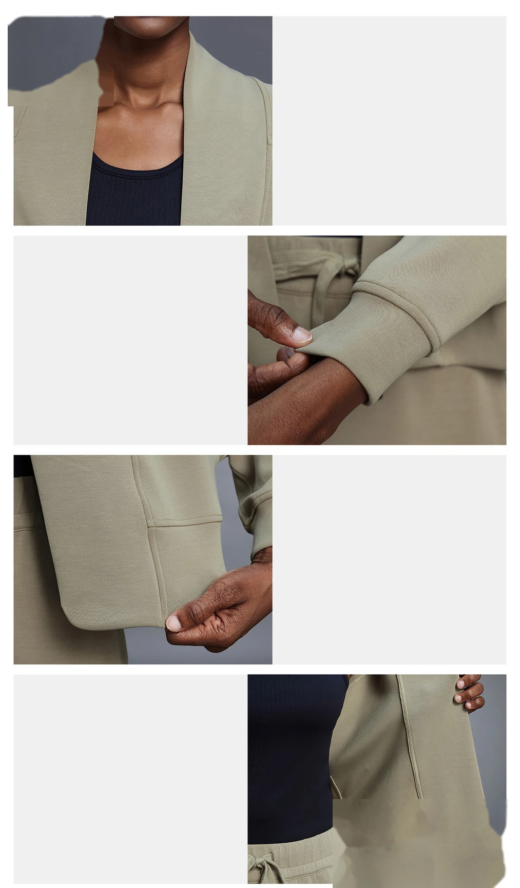 Women's Versatile Fashion Cardigan - Customizable Shawl Collar Casual Sports Long Sleeve Outerwear, Easy-Matching detail