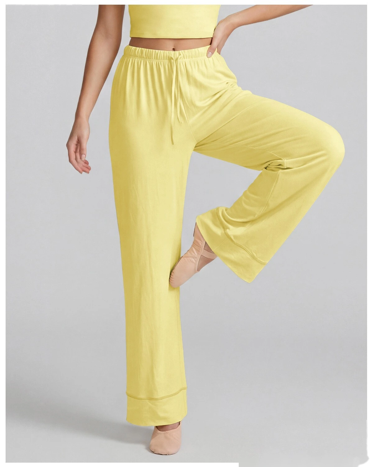 Custom Summer Thin Yoga Pants, Quick Dry Hip Lifting Straight Wide Leg Workout Pants for Pilates Training detail