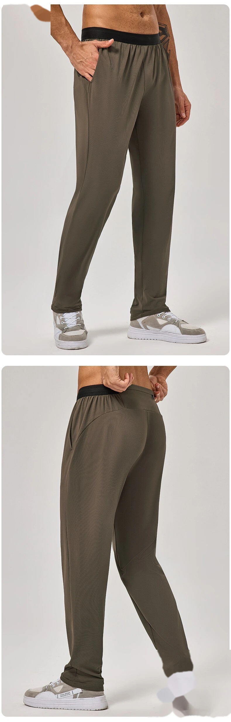 Custom Men's Sports Pants, Loose Straight High Elastic Quick-Dry Fitness & Running Trousers detail