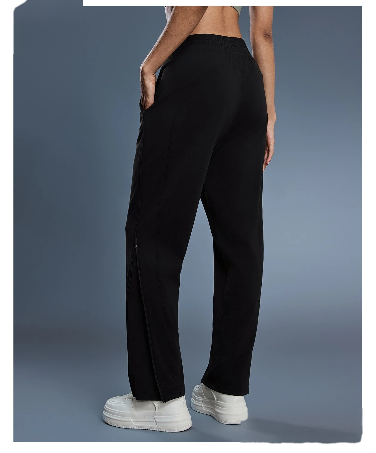 Custom Women's Casual Sport Pants | Thin Breathable, Zipper Cuffs, for Fitness & Running detail