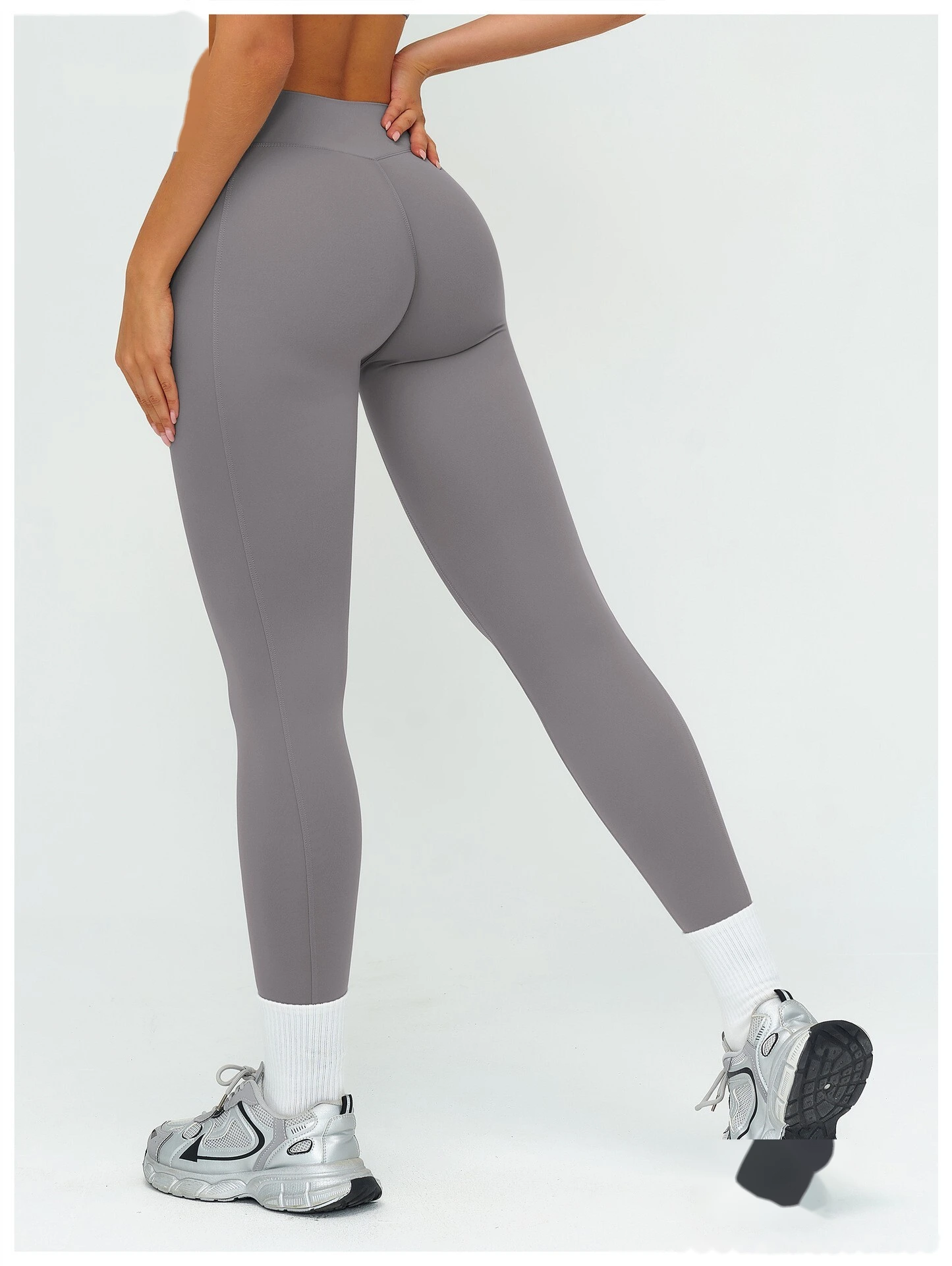 Women's Customizable High-Waisted Yoga Pants - High-Stretch Tight Slimming Long Leggings for Outdoor Running & Fitness detail