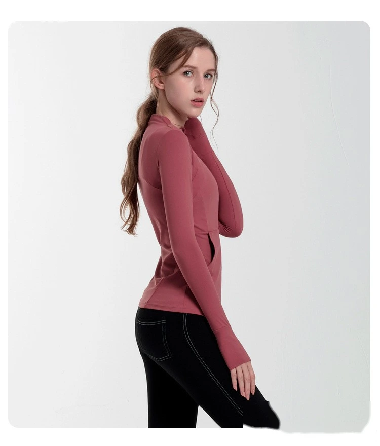 Customized Slim-Slim Long Sleeve Fitness Jacket for Sports and Leisure Yoga detail