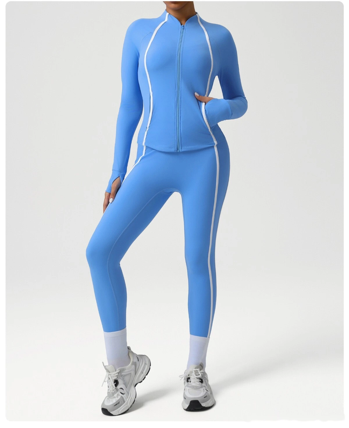 Custom-made high-waist sports tights Naked feeling yoga pants hip high elastic running fitness pants. detail