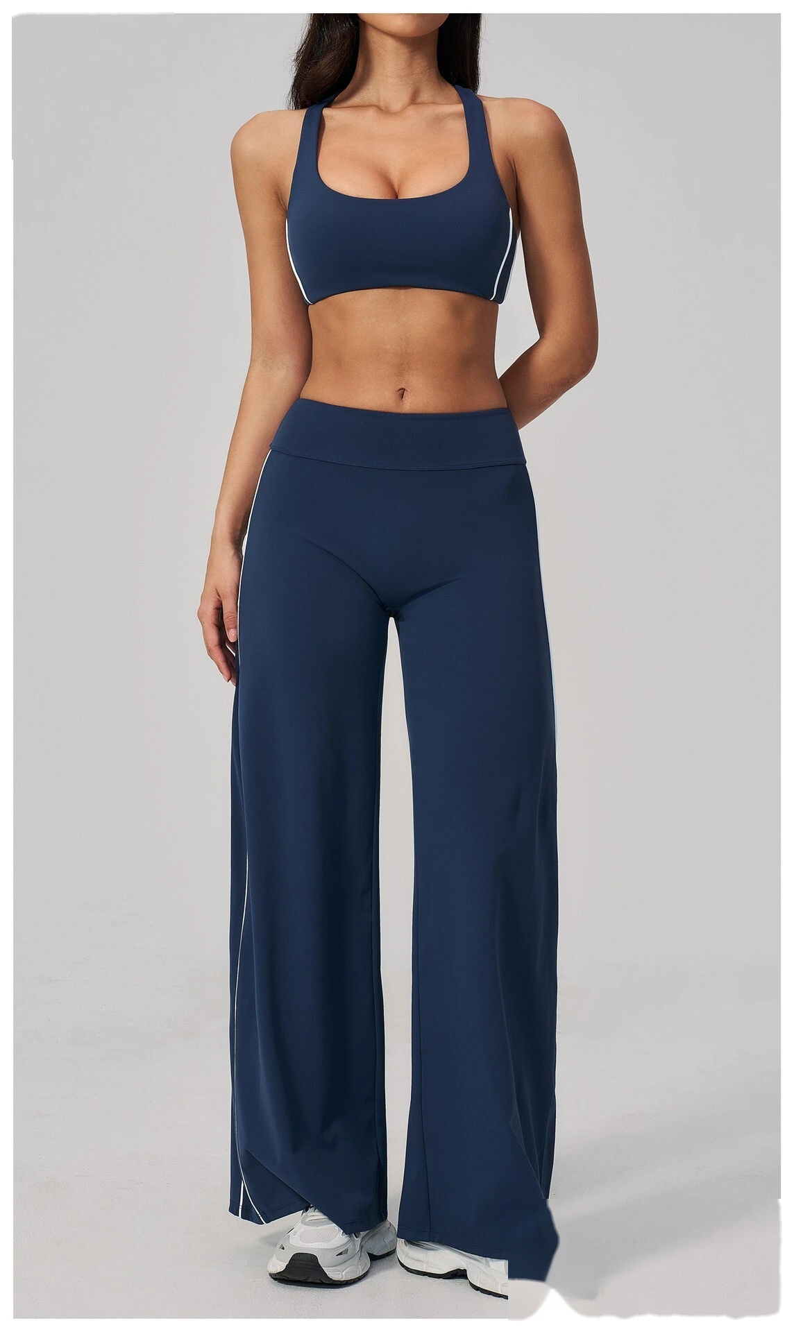 Women Straight Wide Leg Fitness Pants High Elastic Loose Casual Outdoor Sports Daily Trousers detail