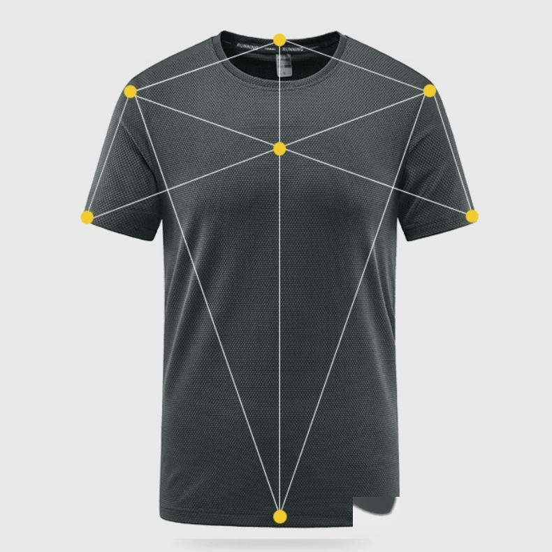 Mens round neck jacquard tshirt outdoor sports running t-shirt detail