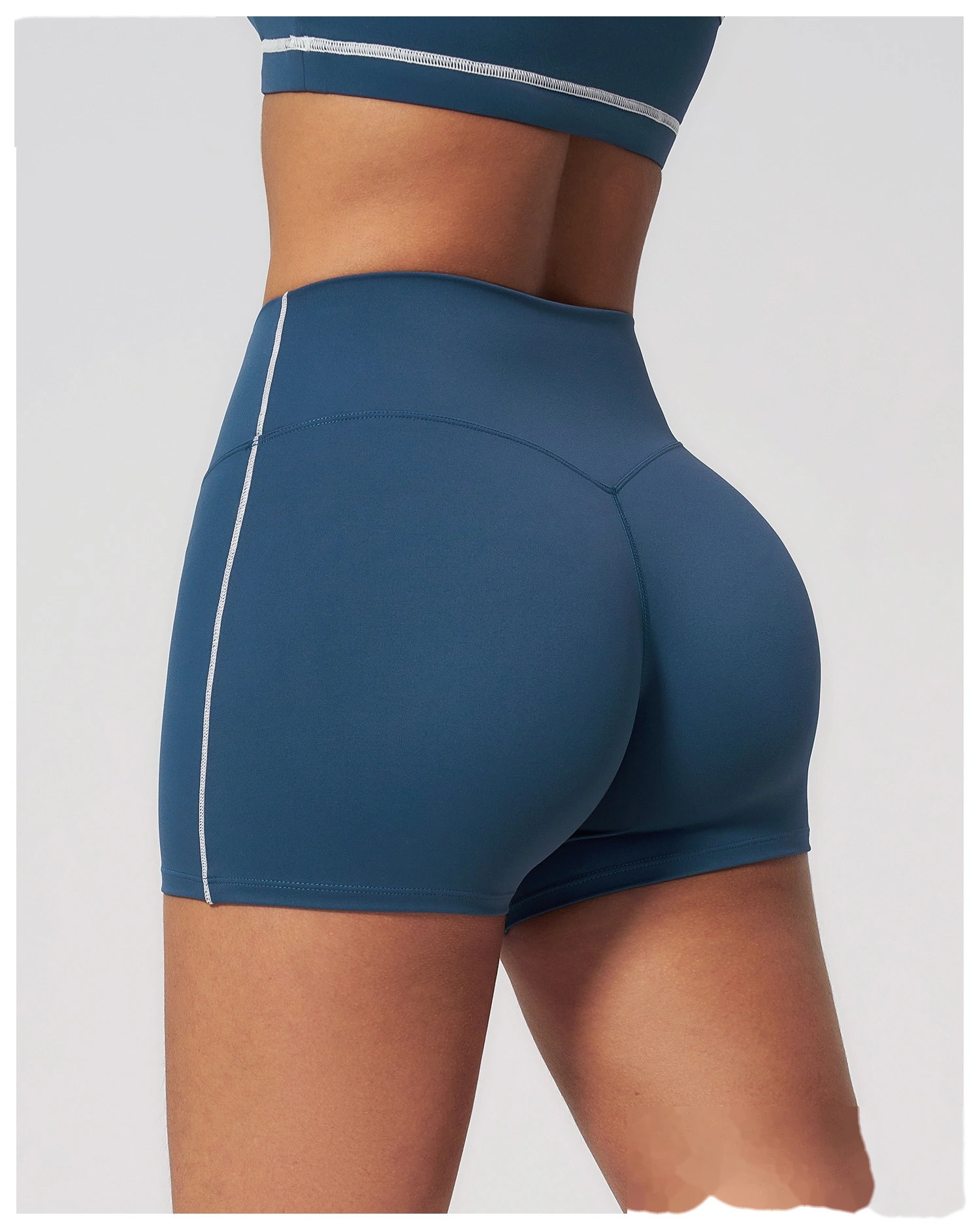 High Waist Peach Hip Naked Feel Yoga Shorts, Elastic Tight Sports Fitness Yoga Short Outfit for Women detail