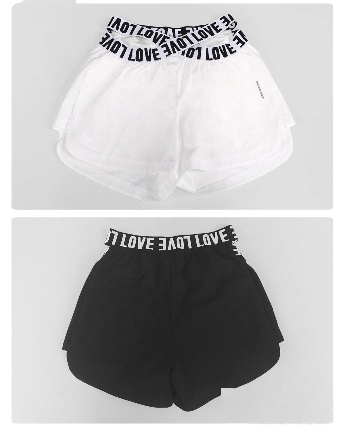 Summer Quick Dry Sports Shorts, Letter Webbing Elastic Lined Workout Yoga Shorts With Pocket detail