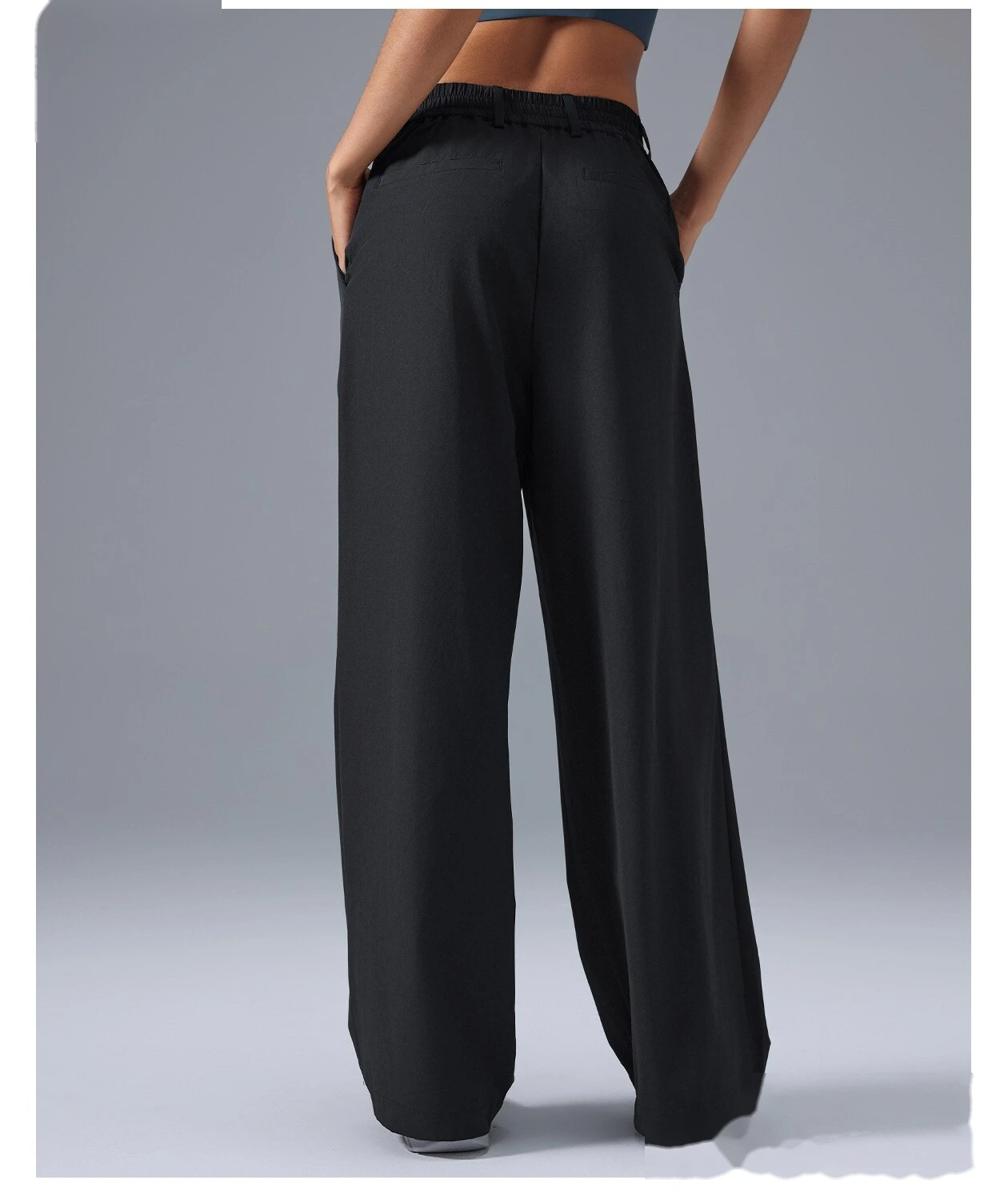 Custom-made wide-leg pants with high waist drape casual straight sports pants breathable yoga fitness pants women detail