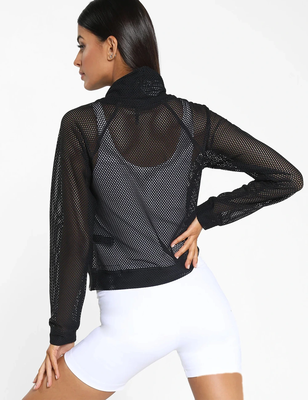 Customized Women's mesh breathable yoga fitness blouse long sleeve T-shirt sports shirt manufacturers From China detail