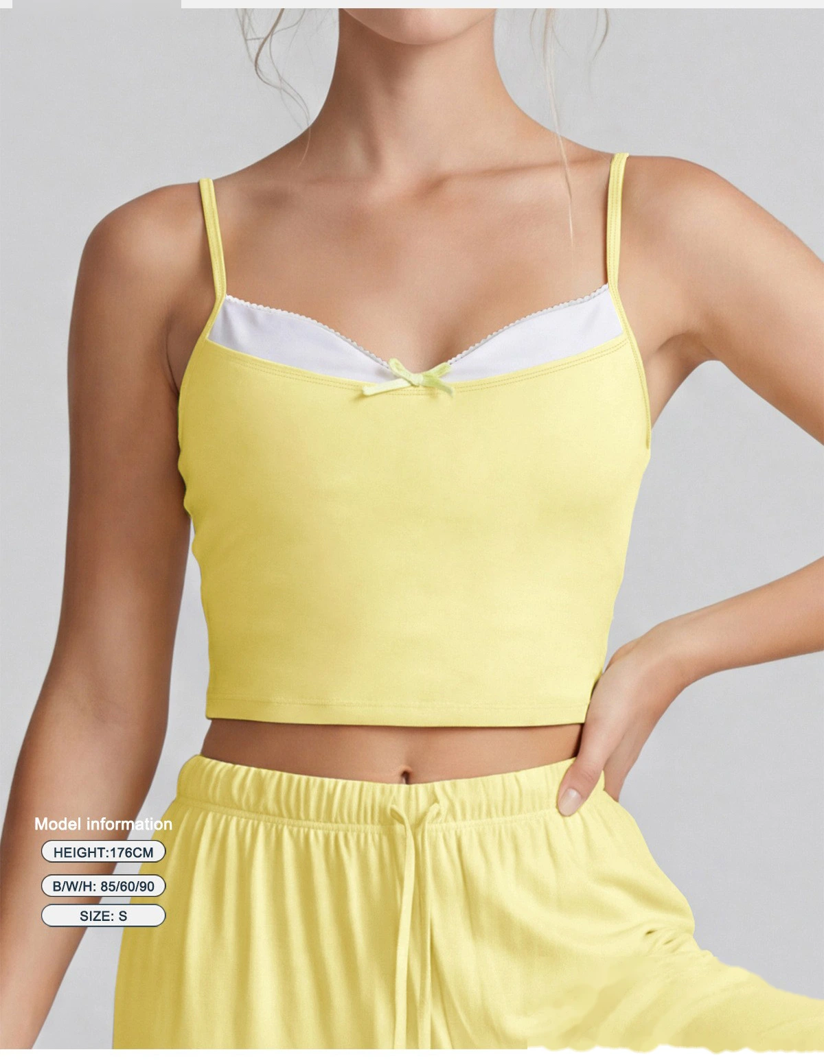 Color Block Fake Two-Piece Sports Tank, Thin Strap Beauty Back Yoga Cami with Padded Cups for Pilates Training detail