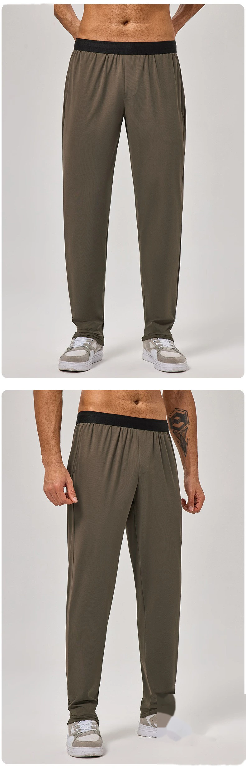 Custom Men's Sports Pants, Loose Straight High Elastic Quick-Dry Fitness & Running Trousers detail