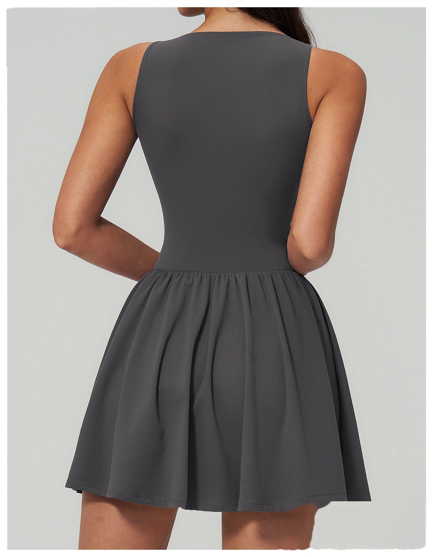 Women’s Custom Sports Tank Dress Sleeveless Slim Yoga Tennis Skirt Dress for Fitness Running Outdoor Activewear detail