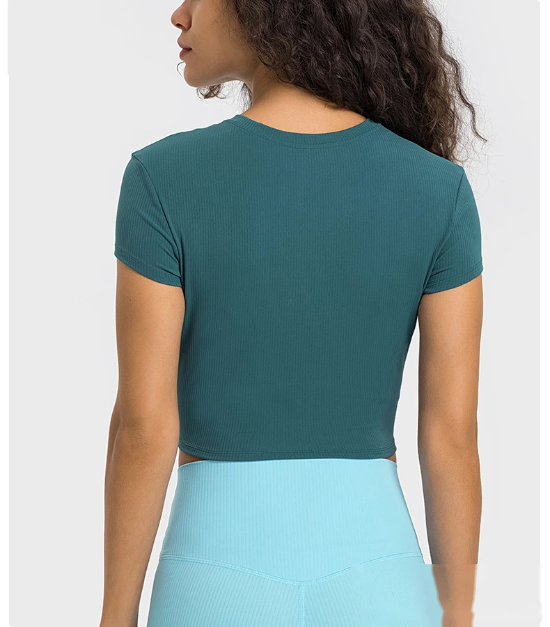 Quality Custom sports shirt sexy navel short yoga short sleeve T-shirt Manufacturer detail