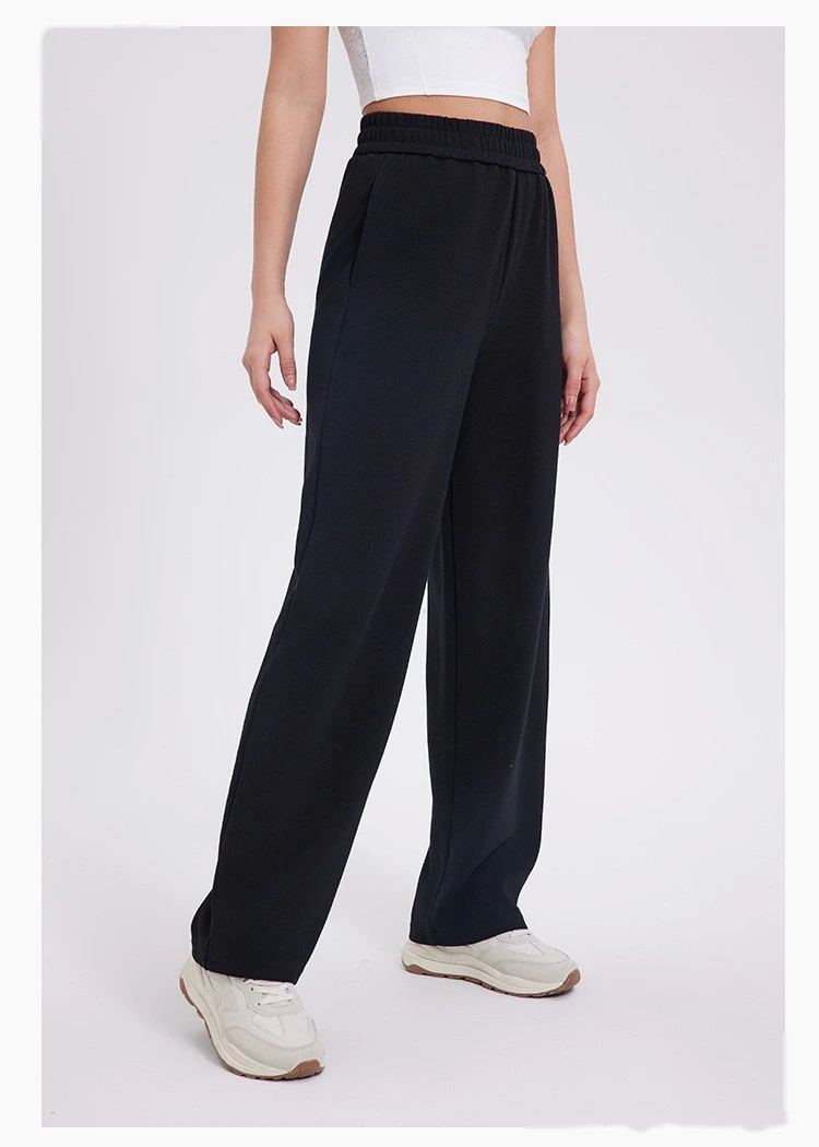 Custom-made women's comfortable underwear thickened high waist straight wide leg sports casual pants detail