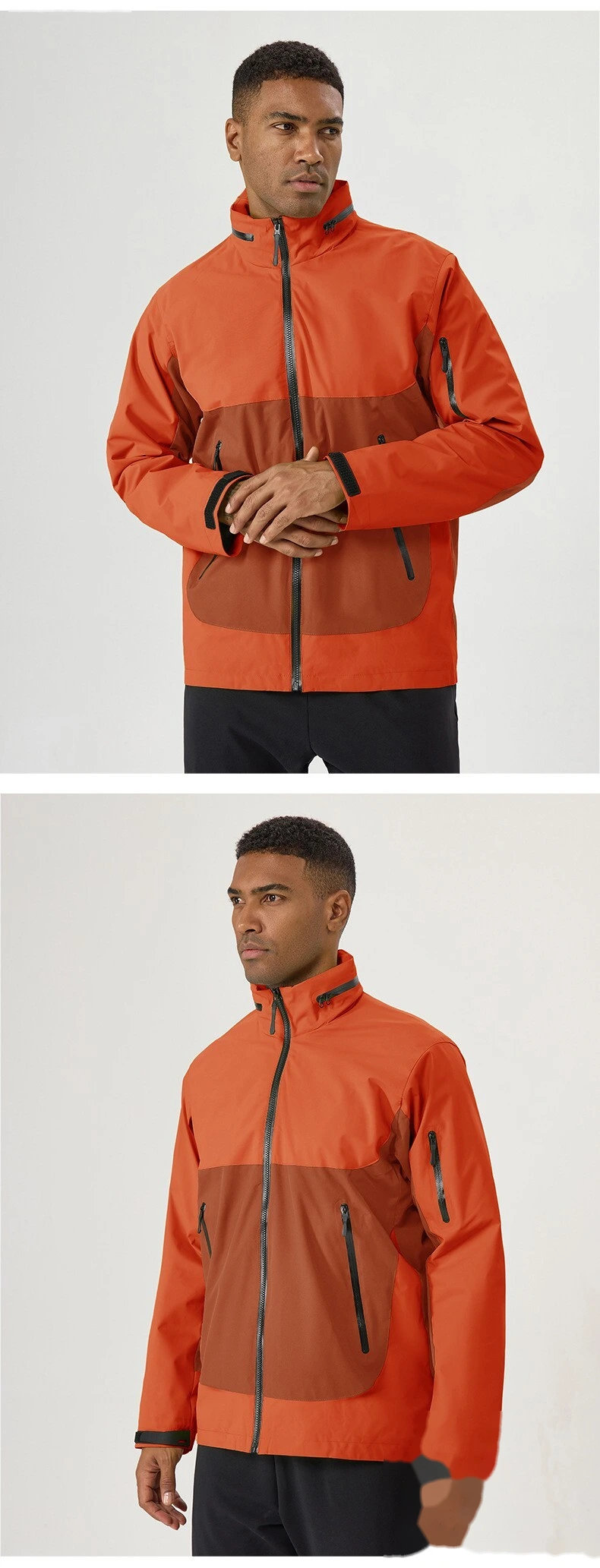 Custom Men's Multi-Functional Outdoor Jacket - Hooded, Windproof, Waterproof for Hiking & Mountaineering detail