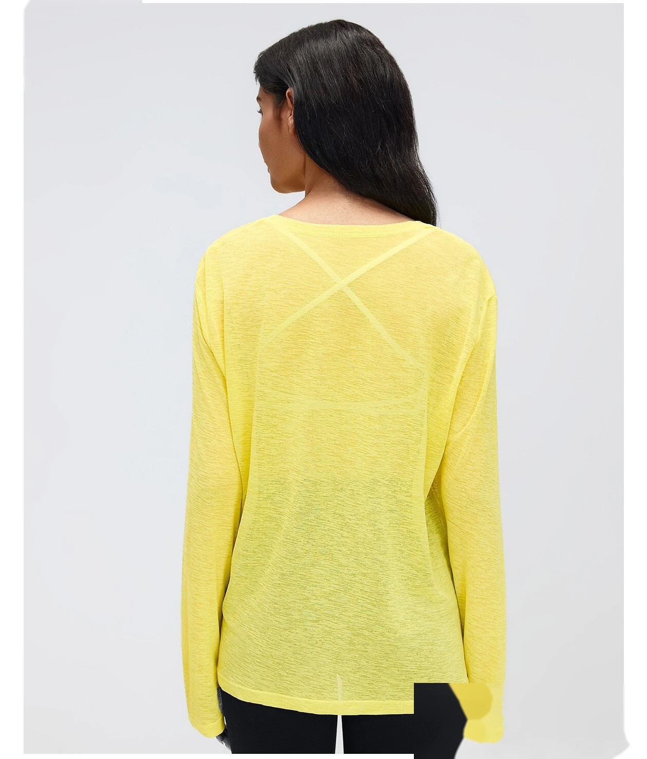 Loose Breathable Yoga Cover Up for Women, Long Sleeve Gym Top, Lightweight Casual Running Fitness T-Shirt detail