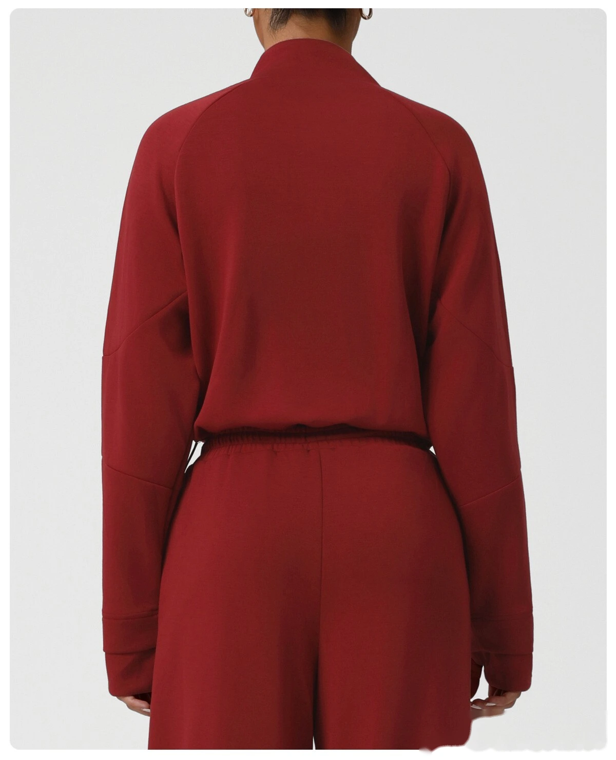 Customized thick sweater in autumn and winter sports leisure yoga clothes long sleeve coat loose sweater woman detail