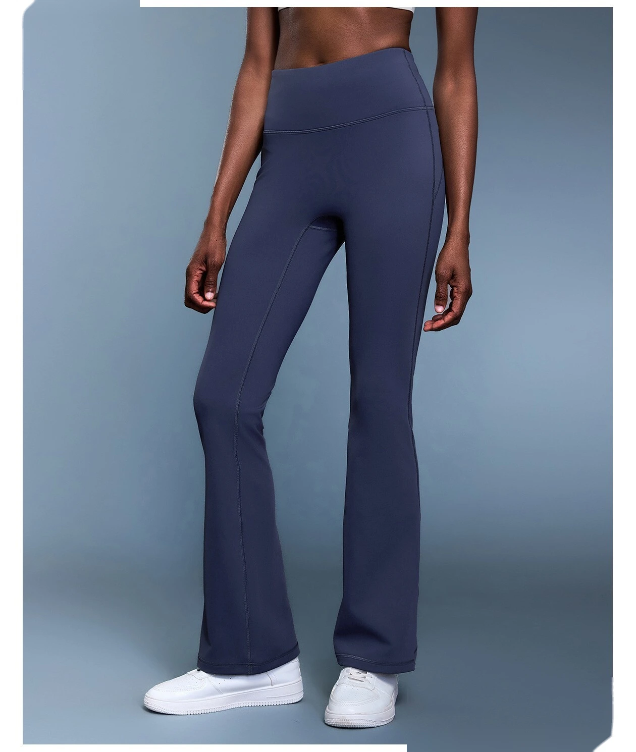 Custom-made women's autumn and winter velvet warm elastic micro-pants with abdomen slimming exercise yoga pants detail