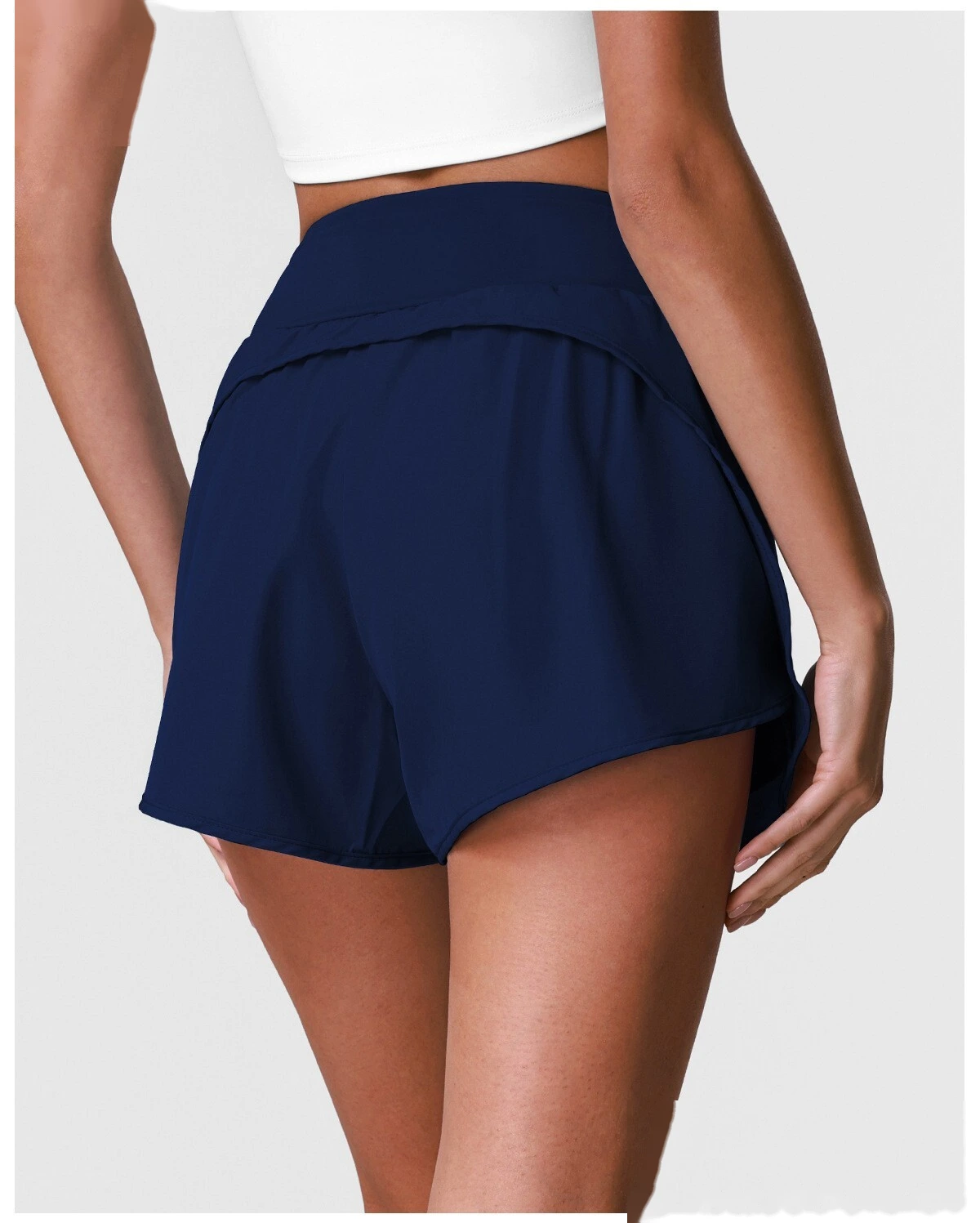 Summer Breathable Quick Dry Sports Yoga Shorts, Cross Waist Loose Casual Training Running Fitness Shorts detail