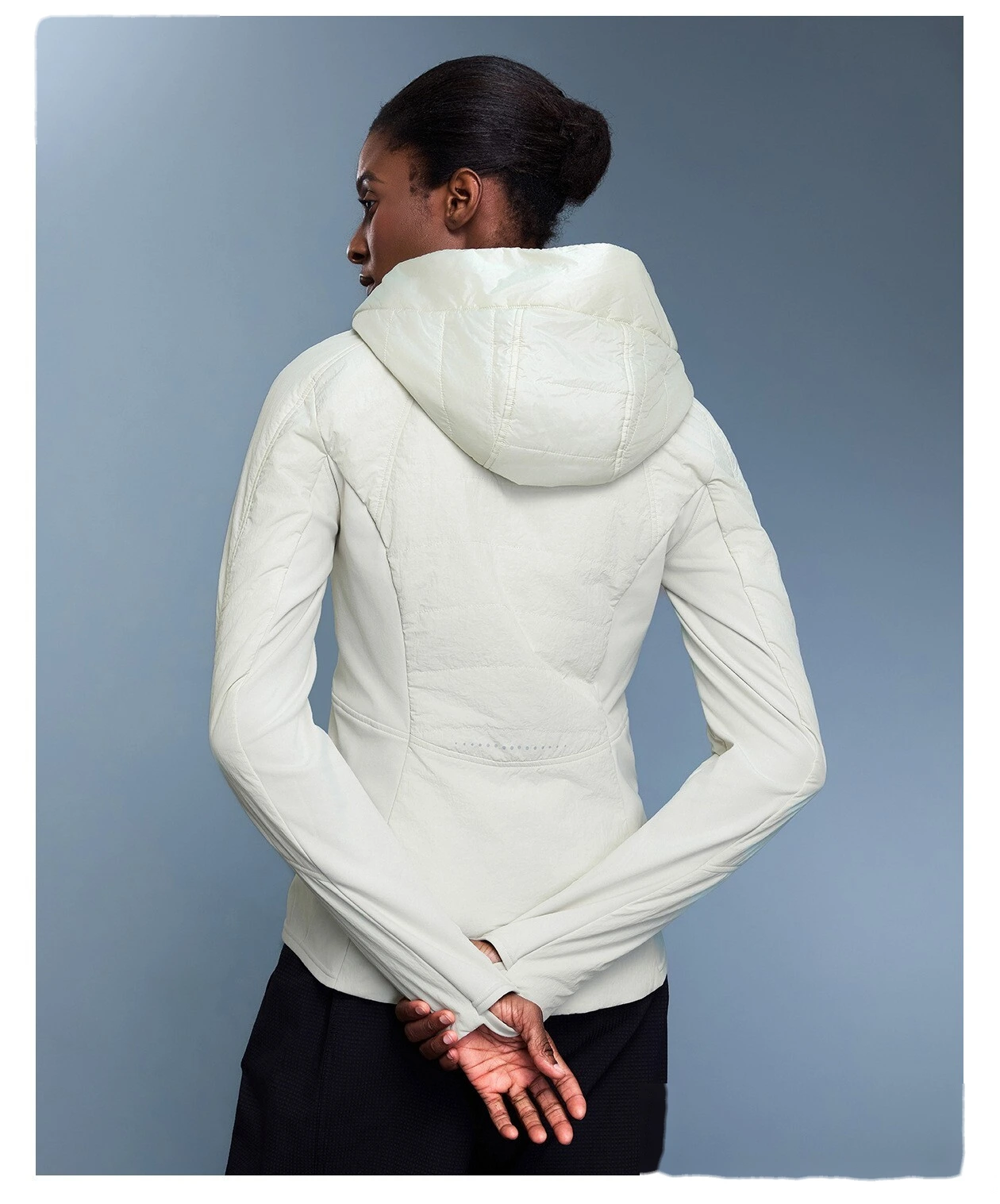 Customized winter vacation two-piece hooded sports cotton-padded jacket waterproof waist slimming warm cotton coat femal detail