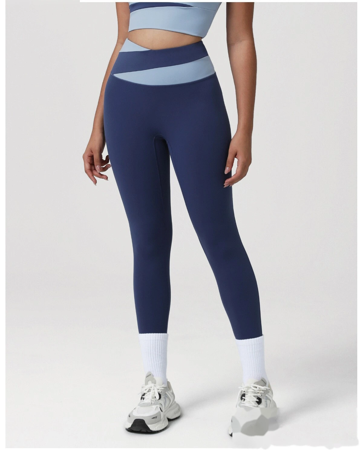 Custom Color-Block High-Waisted Butt-Lifting Yoga Pants - Women's Tight Leggings for Running & Fitness detail