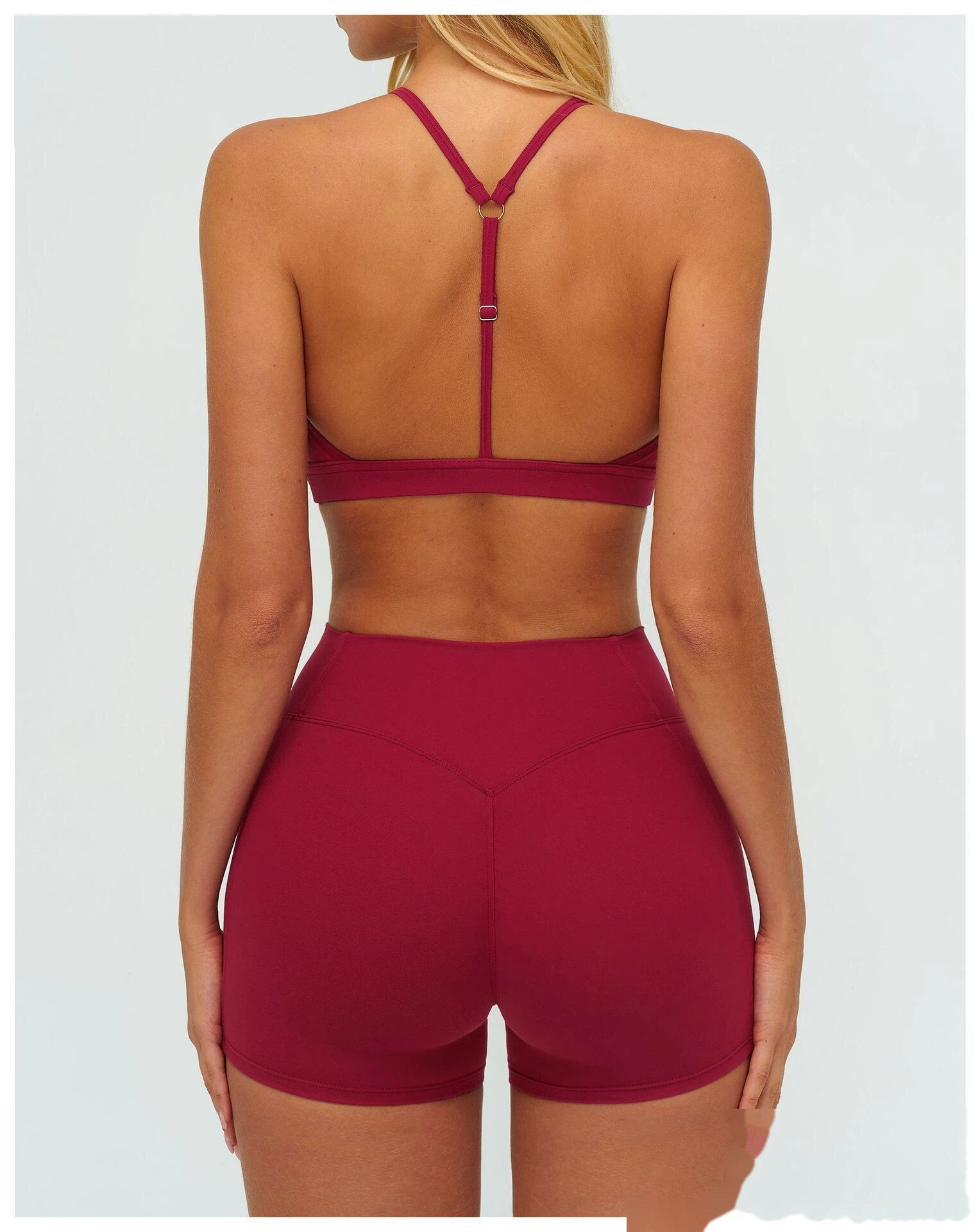 Women's Customizable V-Neck Yoga Sports Bra - Y-Back Adjustable Straps, High Support Workout Bra for Fitness & Running detail