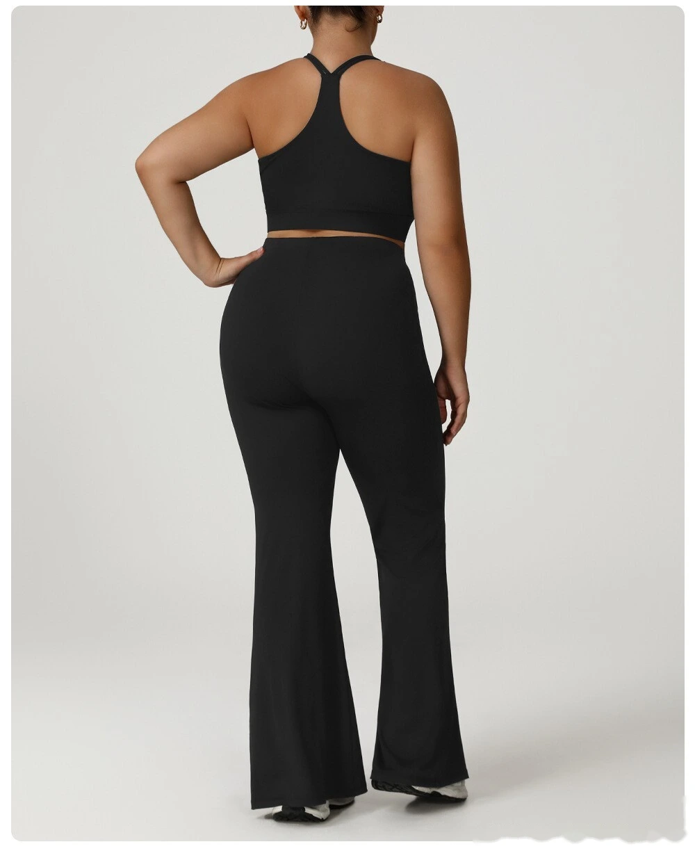 Customized high waist plus size leisure trumpet sports pants plus size sports yoga clothes detail